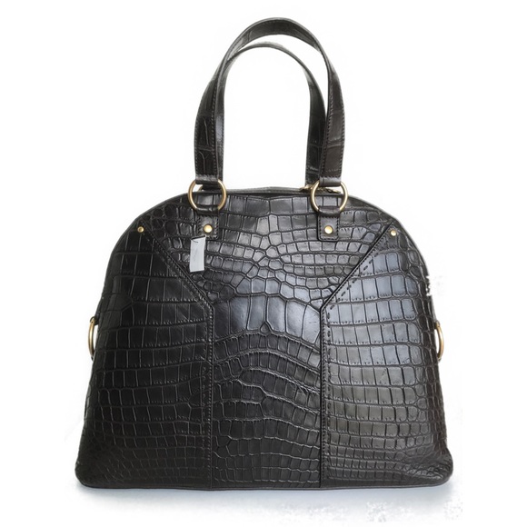 YSL XL Muse bag croc alligator Matt black NEW wtag - Picture 2 of 9